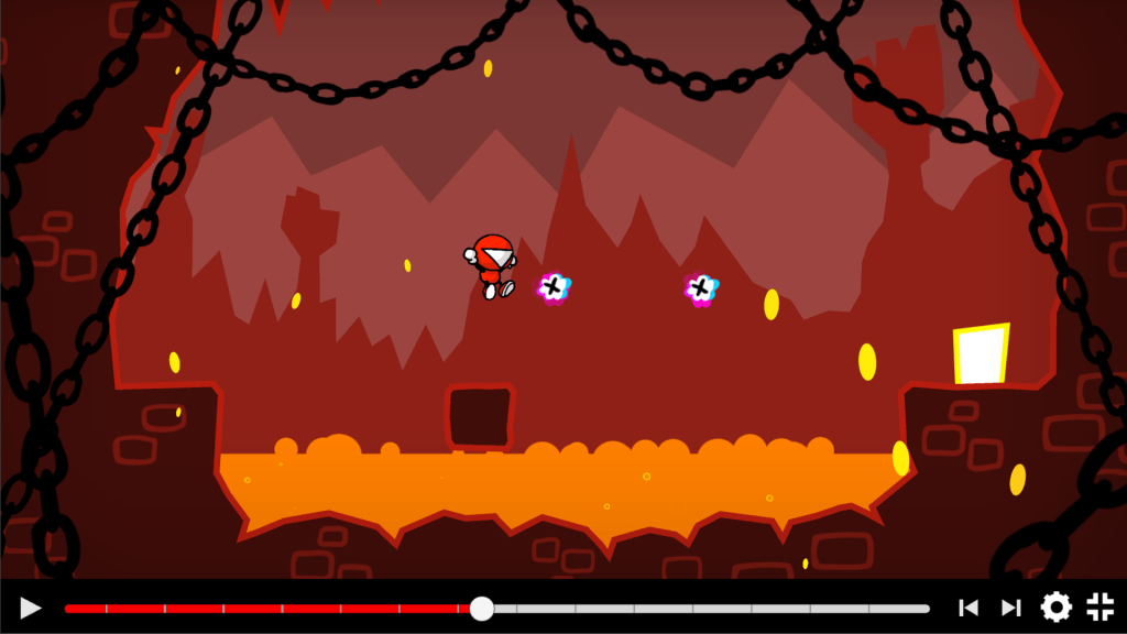 Playhead gameplay image jumping across lava