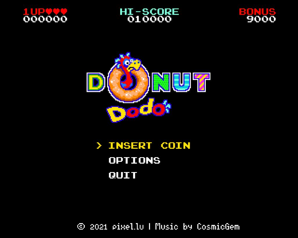 Donut Dodo title screen